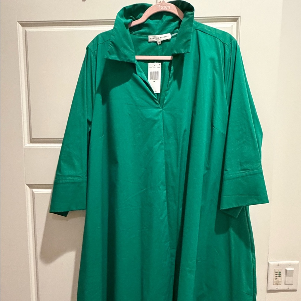 NEW English Factory Green Long Sleeve Dress